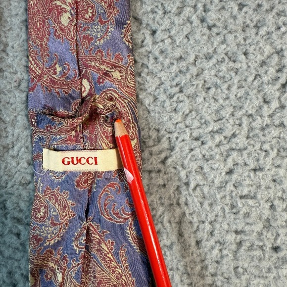 Vintage Gucci Tie 100% Silk Paisley Made In Italy - Picture 5 of 5